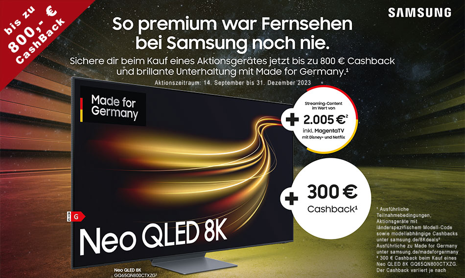 Samsung 8K Promotion - CashBack