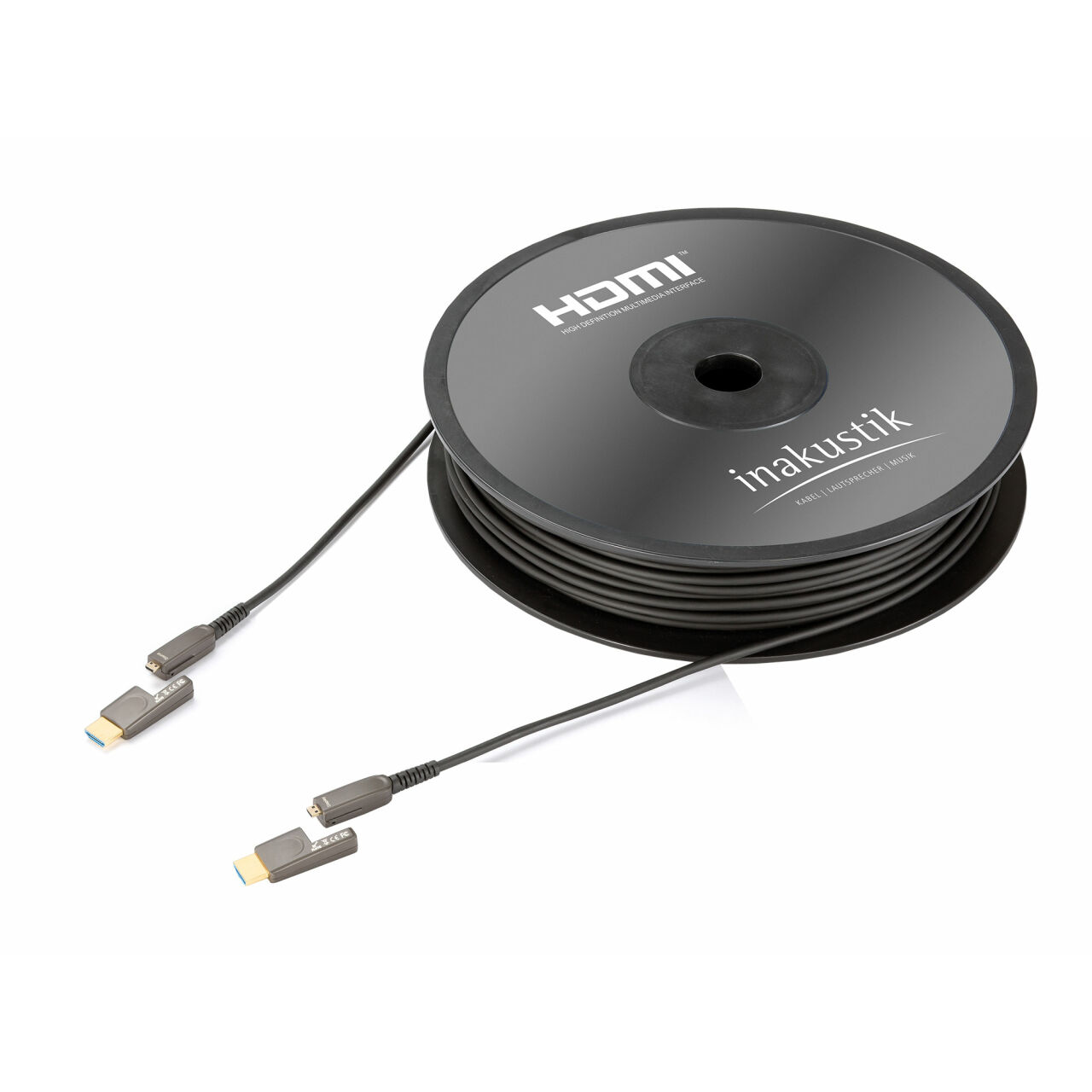 In-akustik HDMI 2.0 LWL Micro-Kabel 70.0 Meter + Stecker